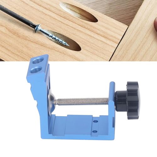 Pocket Hole Jig System, Durable Aluminum Alloy Drill Guide for Furniture Repair Woodworking Portable Pocket Joinery Kit with Drill Bit Stop Collar Screws Wooden and Plastic Plugs