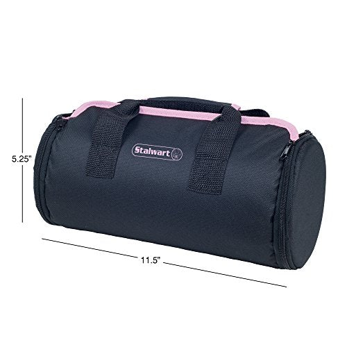 86-Piece Household Hand Tool Set with Roll-Up Bag – Tool Kit with Screwdrivers, Pliers, Wrenches, and More – Great for the Home or Car by Stalwart - color: Pink