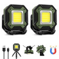 2-Pack 6000mAh Magnetic LED Work Light Rechargeable Waterproof - color: Green