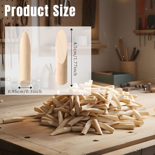 SHENLIU 300 Pack Solid Wood Pocket Hole Plugs, Pocket Hole Jig Wooden Plugs