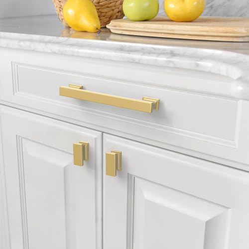 Amerdeco 10 Pack Brushed Gold Cabinet Knobs 1.46" - color: Brushed Gold, size: 1.46"/37MM