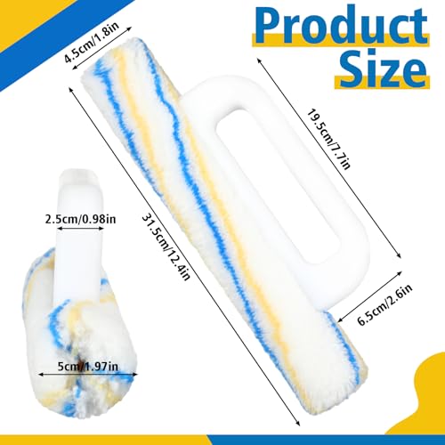 Lothee 12.4 Inch Woven Wallpaper Smoothing Tool Wallpaper Smoothing Brush with Handle for Delicate Wallcoverings