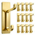 pickpiff 12 Pack Stick-on Hooks Strong 13LB for Coat & Towel, Brushed Gold - color: Gold, size: 12 Pack