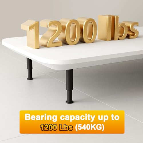 Wlrrcwdttc 4 Pcs Adjustable Bed Support Legs for Bed Frame/Bed Center Slat, Metal Adjustable Furniture Legs 7.08-13 inch for Bed/Sofa/Cabinet/Couch/Dresser/Table, Thickened Heavy Bed Replacement Legs