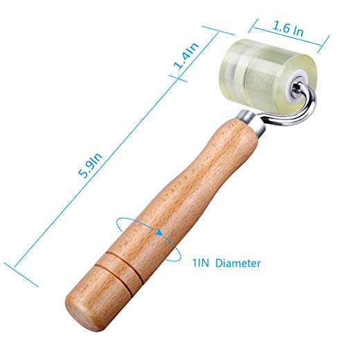 LUMITECO Auto Car Audio Sound Deadening Application Rolling Wheel Roller,Heat Abatement Mat Wallpaper PU Deadener Application Seam Roller - size: 1 PCS Wood Color Handle