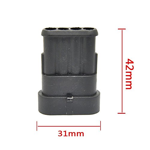 MUYI 10 Kits 4 Pin Way Electrical Connectors for 20-16 AWG Wire Cable 10A - style: 4pin connector(10 sets)