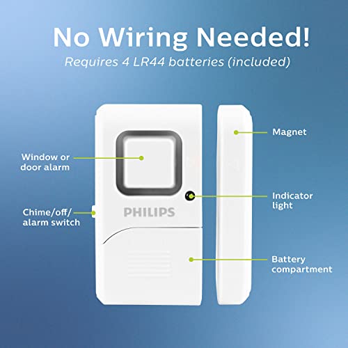 Philips Personal Security Window and Door Alarm, 10 Pack, Wireless Chime - size: 10 Pack