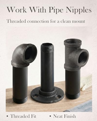 30 Pack 1/2 Inch Cast Iron Pipe Fittings with Elbows Tees Flanges - size: 1/2 Inch