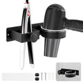 CALIDAKA Hair Dryer Holder Wall Mounted, Hair Dryer and Straightener Holder, Hair Tool Organizer for Bathroom, Suitable for Most of Hair Dryers(COLOR:black)