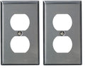 Leviton 84003-40 1-Gang Duplex Device Receptacle Wallplate, Standard Size, Device Mount, Stainless Steel (Pack of 2) - color: Stainless Steel, size: Pack of 2