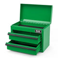 SK Mini Metal Tool Box with 2 Drawers, 10.8" Small Steel Toolbox Chest