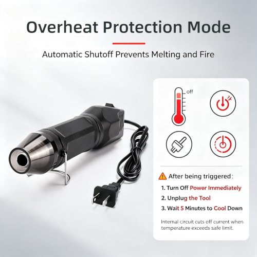 LDK Mini Heat Gun, 300W Hot Air Gun Dual Temperature 392℉ & 662℉ - color: Black