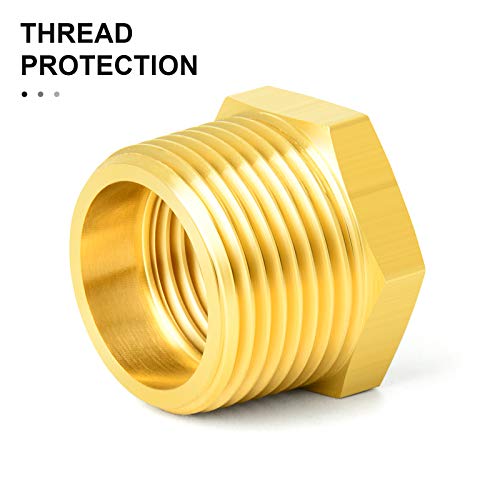 GASHER 12PCS Brass Hex Bushing Fitting Kit Hex Bushing 1/4" - 1/8", 3/8" - 1/8", 3/8" - 1/4", 1/2" - 1/4", 1/2" - 3/8", 3/4" - 1/2" - style: Hex Bushing Kit（12Pcs）