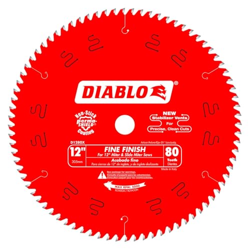Diablo Saw Blade for Wood - 12" x 80 Hi-ATB Teeth, 1" Arbor