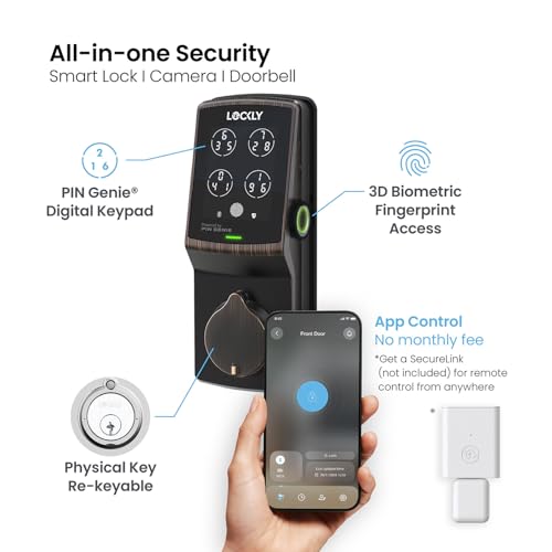 Lockly Secure Plus Smart Deadbolt Lock with 3D Biometric Fingerprint - color: Venetian Bronze