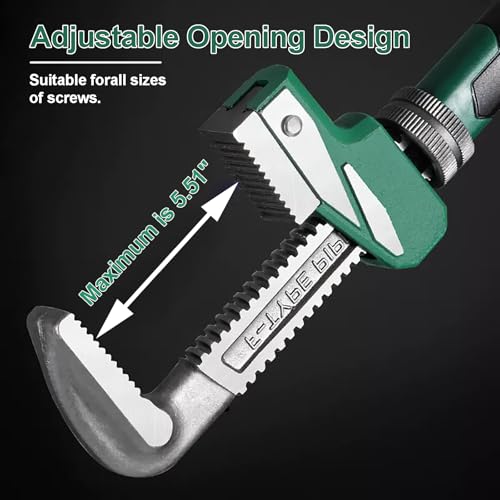 Upgraded 16 inch Heavy Duty Adjustable Pipe Wrench with [Silicone Non-slip Grip] Adjustable Wrench Fits a Variety of Fastener Sizes for Construction Machine Automobiles Home Repairs 16'' Green - color: Upgrade Green, size: 16 inch