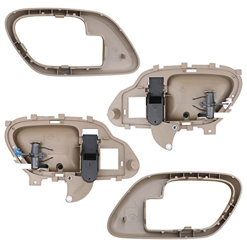 APPERFiT Interior Door Handle w/Bezel Kit (Tan) Compatible with 1995-2002 Chevy Chevrolet GMC Truck C1500 C2500 C3500 K1500 K2500 K3500 Suburban Tahoe Yukon 15708051 15708052 - color: Tan