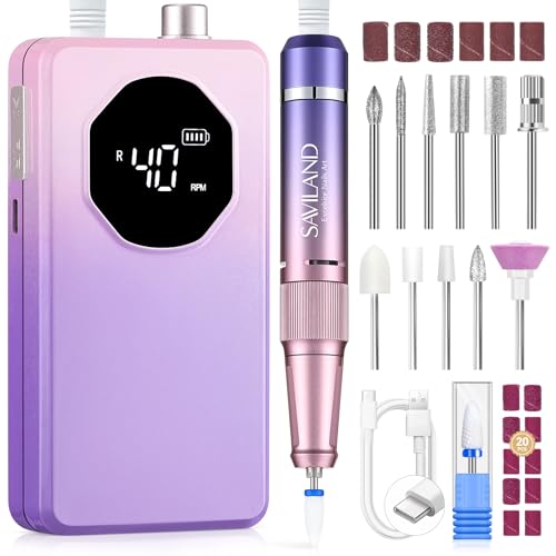 SAVILAND Nail Drill Professional 40000RPM 30S Fast Removal for Acrylic Nail - color: Purple