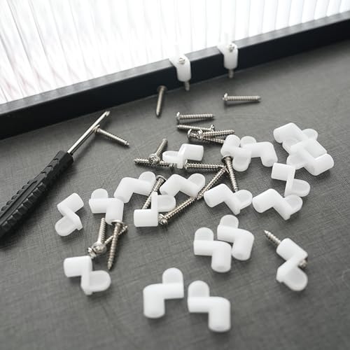 fallingstar 3/8 Inch Offset Window Screen Clips with Screws (15, White) - color: White
