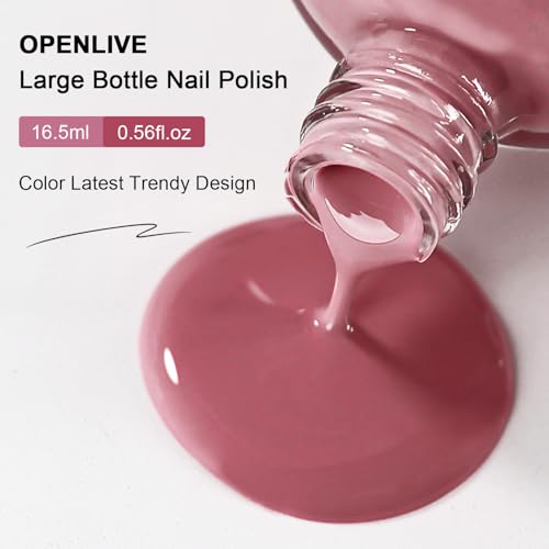 OpenLive 16.5ml Dark Pink Nail Polish Large Volume Quick Drying Nail Polish, Fast Drying and Long Lasting Color Nail Art DIY Home Manicure Gift for Women - color: Dark Pink
