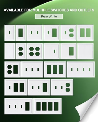 2-Pack Natural Bamboo Fiber Combo Blank/Toggle Light Switch Cover Plate - color: Pure White, size: 1 Blank/1 Toggle 2PK