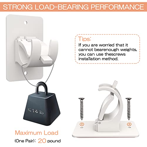CIEMGNZOC 4PCS No Drill Curtain Brackets, Self-Adhesive Rod Holders, Nail Free Adjustable, Hooks for Rods Under 1.57 Inch (White) - color: 4 Pcs White