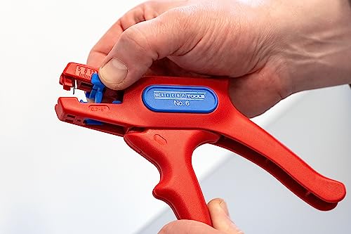 WEICON Wire Stripper No. 6 | 12-Pack | Approval up to 1000 Volt | VDE-Tested | Stripper | Stripping Tool | Stripping Tool for Round Cables 0.2-6mm² (24-10 AWG) | red | 100% Made in Germany - size: 12er Set