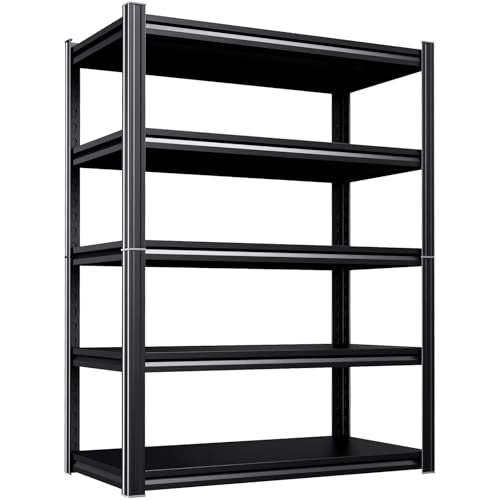 72''H 45''W 20" D Storage Shelves Garage Shelving,Adjustable 5 Tier Utility Steel Shelf, Heavy Duty Metal Shelving, Shelving Units and Storage Rack fo Kitchen Pantry Laundry - size: Metal/46"Wx20"Dx71"H
