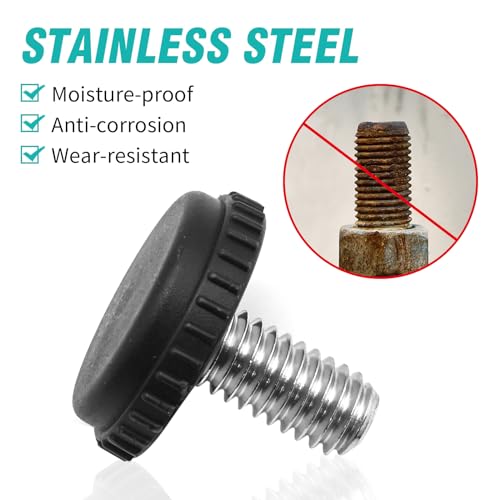 24 Pack 5/16-18 Adjustable Stainless Steel Feet Levelers Furniture Levelers with Threaded Inserts for Chairs Tables Cabinet Patio Furniture