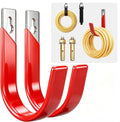 Heavy Duty Metal Garage Hooks Wall Mount 2 Pack, Garage Hanger Utility Storage Hooks for Outside, Hose Rack Suitable for Garage,Garden and Yard,Red