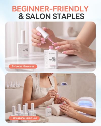 Makartt Pastel Gel Nail Polish Set 15ML: 6 Translucent Colors - color: Cool Girl Mocktail