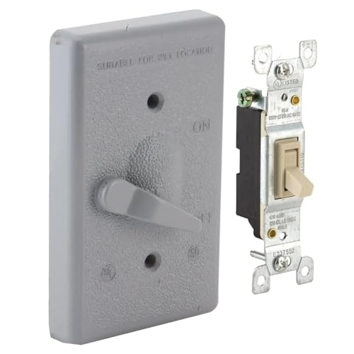 Hubbell 5121-0 Toggle Single Pole 125V, 15A Switch, 1-Gang, Gray