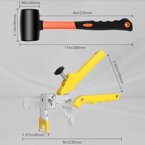 DGSL 1/16 Inch Tile Leveling System, 1000 Tile Spacers and 200 Tile Wedges - size: 1/16 Inch * 1000 Clips
