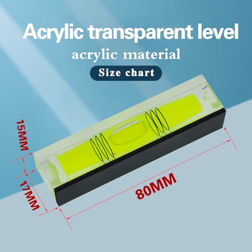 High precision mini bubble, double line small level bubble, three line flat ball, household level ruler can be turned 180 degrees (Magnetic, 80 * 17 * 15mm（4PCS)) - size: 80*17*15mm（4PCS)