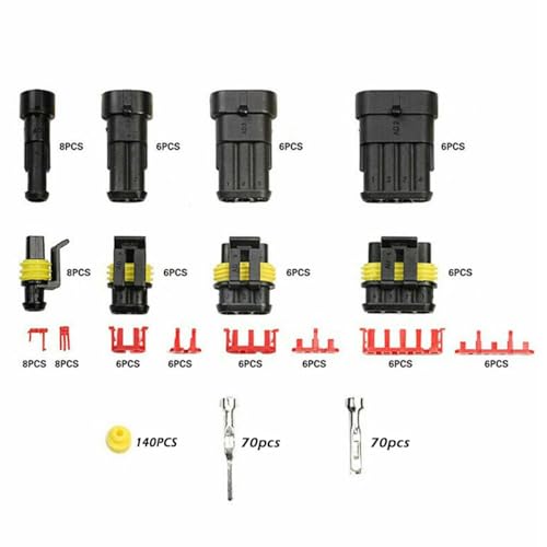 MUYI 1/2/3/4 Pin Electrical Connector Kit for 20-16AWG Wire (384PCS) - style: 1-4pin connector(384 pcs)