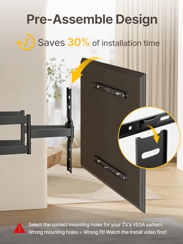 monTEK 1.1-Inch Ultra Slim Full Motion TV Wall Mount for 37-75 Inch TVs - size: 37"-75" Low Profile