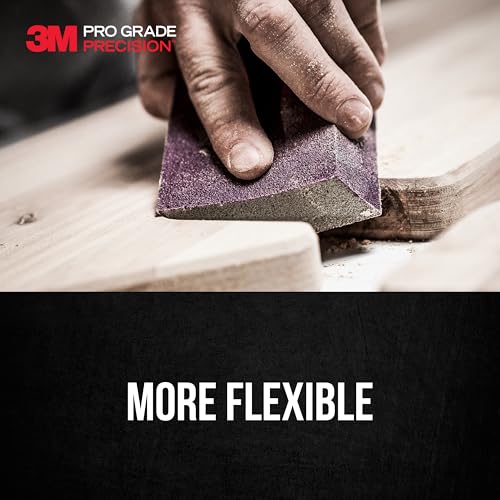 3M Pro Grade Precision 2.5 in. x 4.5 in. x 1 in. 180 Grit Medium 3-in-1 Sanding Sponge - 1 Each - size: 2.5 in x 4.5 in x 1 in - 1 Sponge, style: 180 Grit Medium