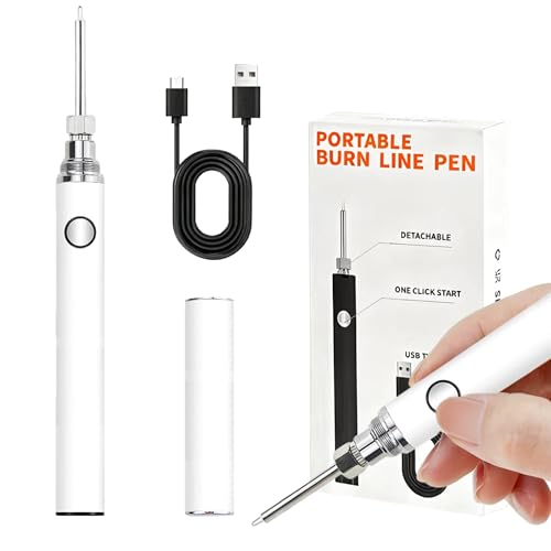 Rechargeable Wire Burning Kit, Digital Wire Burning Tool, Suitable for Bead Stringing, Leather Craftsmanship, Sewing, Weaving, Wax Carving, Wood Stamping (White) - color: White