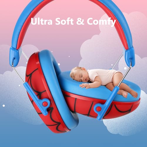ProCase Kids Noise Cancelling Headphones Ear Hearing Protection, Red - color: Red