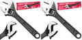 SEDY 8-Inch Adjustable Wrench, Black Oxide Finish Wide Jaw Spanner with Inch/Metric Scale, Premium Drop Forged Steel for Automotive Plumbing and Household Repairs (Pack of 2) - size: 8 Inch (Pack of 2)