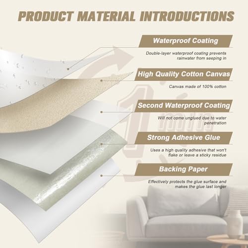 OAZ Canvas Repair Patch Self-Adhesive Fabric Patch, 9x11 Inch 2 Pcs, Waterproof Fabric Repair Patch for Furniture, Couch, Tent, Tote Bag, Sofa, Car Seat, Lounge Chair, Awning (Beige) - color: Canvas Beige, size: 9" x 11"