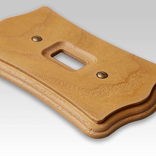 Amerelle Austin Single Toggle Wood Wallplate in Medium Oak