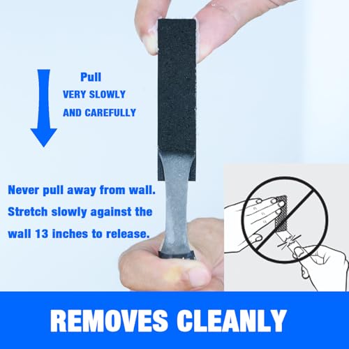ADY Picture Hanging Strips Heavy Duty 40Pairs，Hook and Loop Strips Damage Free Removable, Mounting Tape for Wall - size: Black-XL