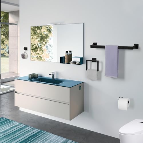Cilee 10-Pieces Matte Black Bathroom Hardware Set, 24 inch Towel Bar Set - color: 10 - Matte Black, size: 10 Pieces