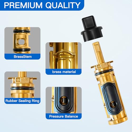 Replacement Cartridge Compatible with Moen 1222, Metal Stop Leaks Cartridge