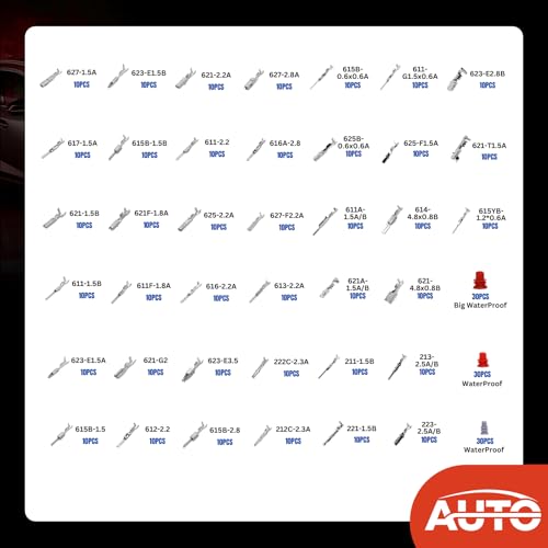 480Pcs 39 Type Car Electrical Wire Terminal Pin Connector Kit 0.6/1.2/1.5/1.8/2/2.2/2.3/2.5/2.8/3.5/4.8mm Wire Terminal Pin Removal Male Female Crimp Pins Non-Insulated Plug