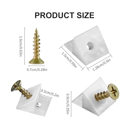 Drawer Reinforcement Repair Kit for Furniture Sagging Drawer, Fixing Repair Wedges, Brackets Plastic Angle Code Bracket Fastener(50PCS)