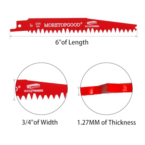 10pcs Wood Pruning Reciprocating Saw Blades, 6 Inch 5TPI Saw Blades for Trees Wood Cutting, Wood Saw Blades - size: 6 Inch---10 PCS