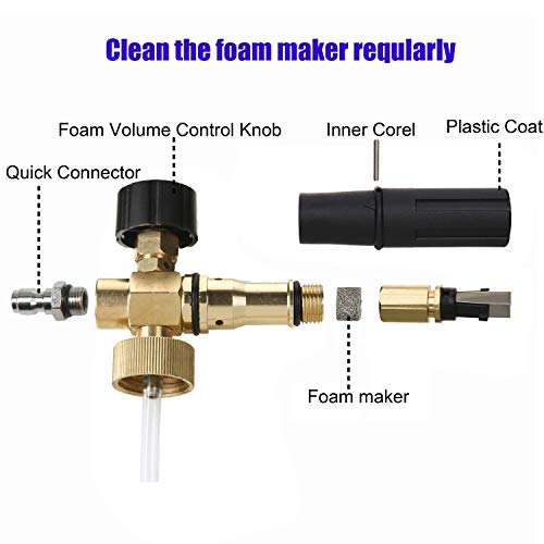 Tool Daily Foam Cannon with 1/4 Inch Quick Connector, 1 Liter, 5 Pressure Washer Nozzle Tips - style: Foam Cannon