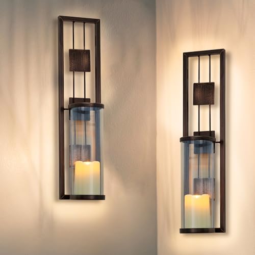 Shelving Solution Wall Sconce Candle Holder Metal Wall Decorations for Living Room, Bathroom, Dining Room, Set of 2 - style: Style B